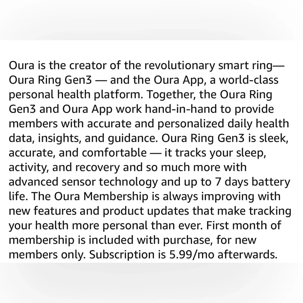 Oura Ring, Gen 3, size 8 - Picture 11 of 11